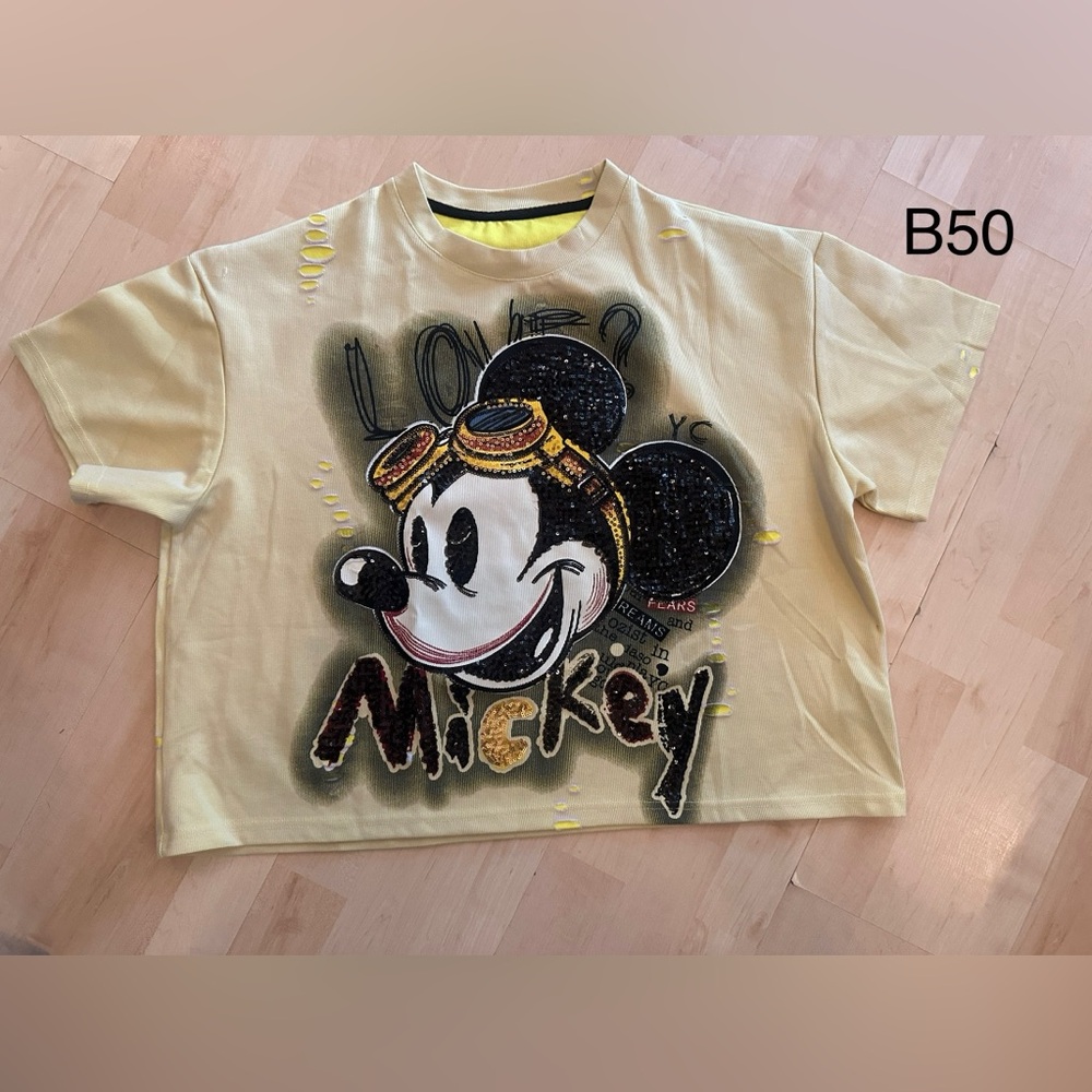 Mickey Mouse Yellow womens T-Shirt